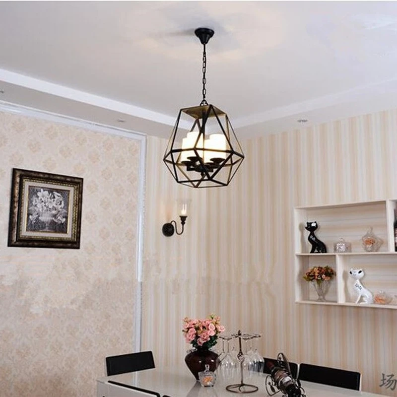 Американская сельская винтажная Подвесная лампа в виде клетки скандинавский