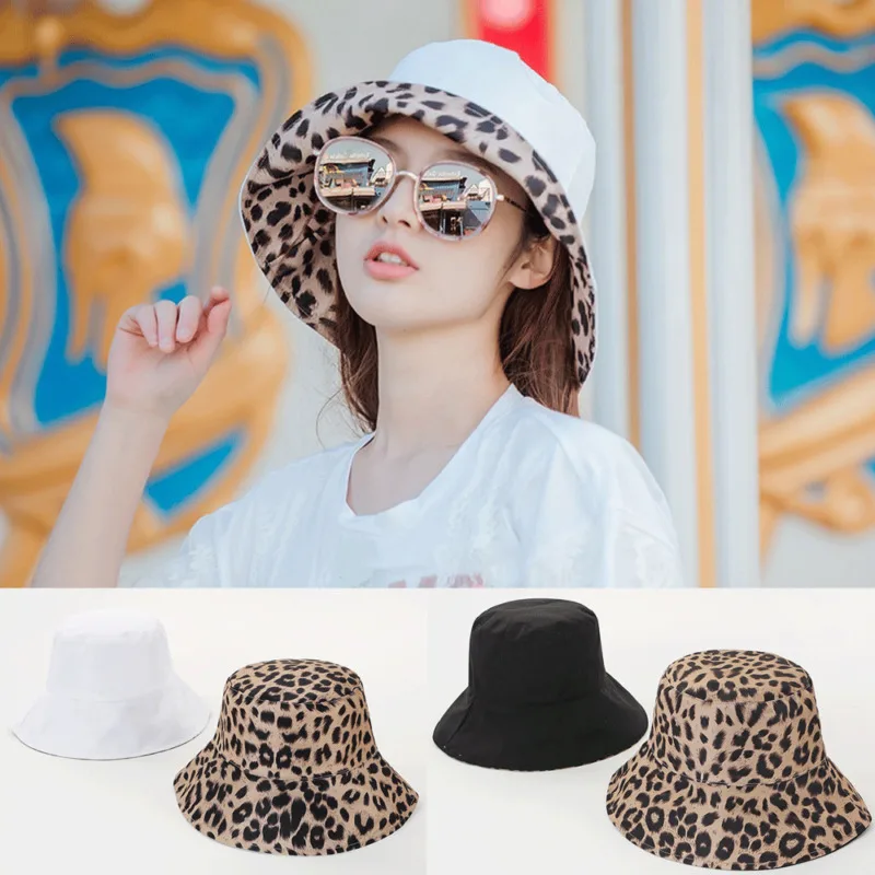 Модная зимняя мужская женская панама Двусторонняя носимая леопардовая набивная