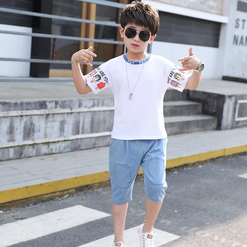 Футболка с коротким рукавом и мультяшным принтом для маленьких мальчиков