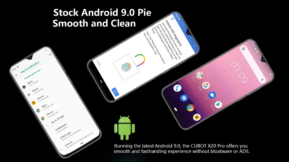 Смартфон Cubot X20 Pro 6," FHD+ с функцией капли воды, режим AI, тройная камера, Android 9,0, 6 ГБ+ 128 ГБ, четыре ядра, 4000 мА/ч, для распознавания лица