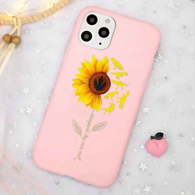 

Sunflower Phone Case Candy Color for iPhone 11 12 mini pro XS MAX 8 7 6 6S Plus X SE 2020 XR