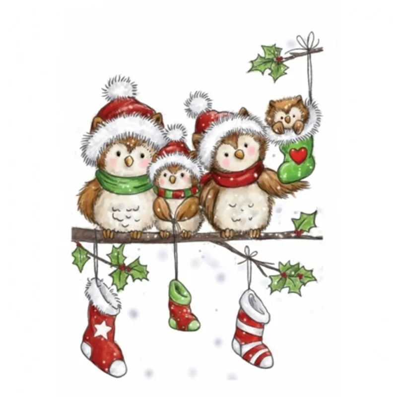 Штамп с мультяшным рисунком животных совы и металлический штамп для