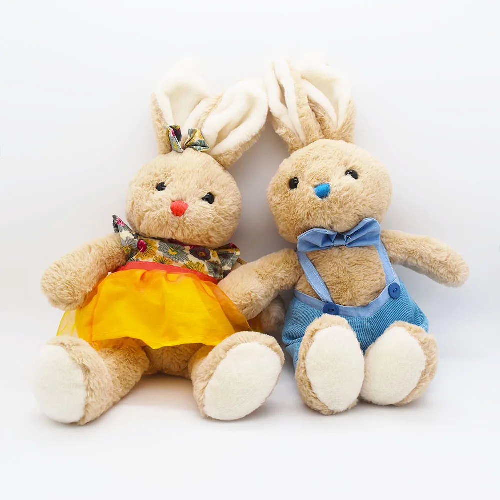 

23cm Soft Cute Kawaii Plush Bunny Rabbit Lovers Plush Toy Fuzzy Doll Toys Stuffed Animal Cotton Mate Gift for Kids Children