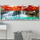 Алмазная живопись сделай сам, мозаика 5d с вышивкой водопад, лебедь, кои, рыба, лотос, дерево, природный ландшафт, Большой Декор, A336