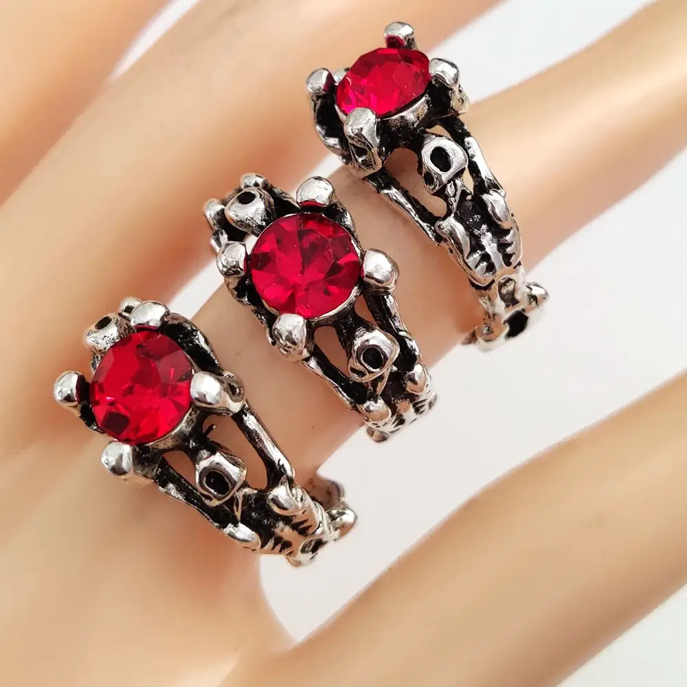 Винтажное серебряное кольцо с красным цирконом 30 шт./лот | Украшения и аксессуары