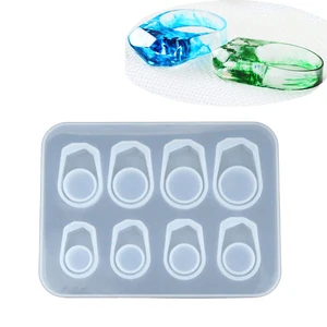 Форма силиконовая для колец, форма для изготовления кулонов, ювелирных изделий с кристаллами эпоксидной смолы, инструмент Craf, 8 шт., разные размеры