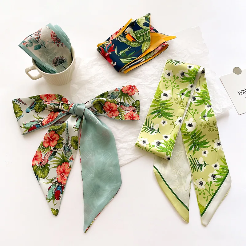 Новый литературный лес Ретро французский маленький шелковый шарф женский лентой