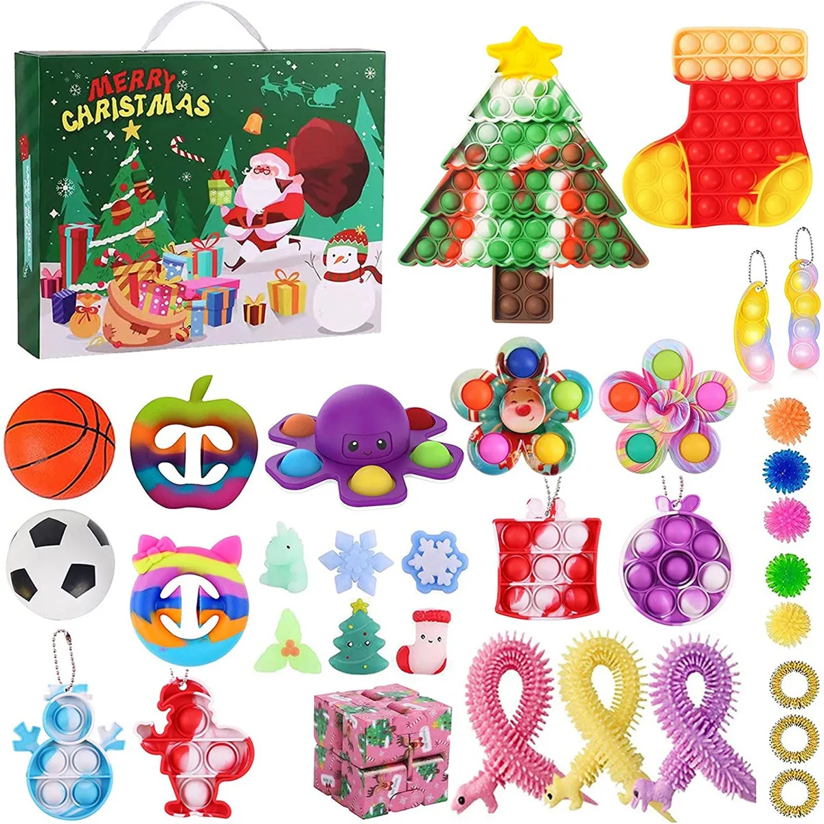 

24 Days/set Fidget Toys Christmas Advent Calendar Pack Anti Stress Toy Kit Stress Relief Figet Toy Blind Box Kids Christmas Gift