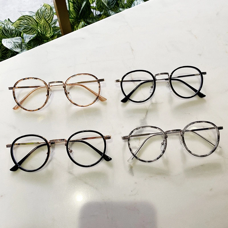 

Blue Light Blocking Glasses For Women Men, Anti Eyestrain Metal Frame Retro Round Frame Computer Gaming Reading Glasses