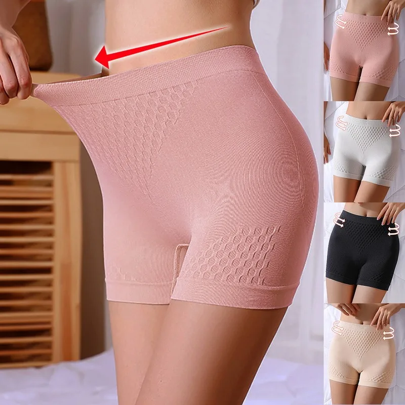 

HEFLASHOR Women's Abdomen Safety Pants Anti-empty Non-curling 2-in-1 Hip-height Boxer Shorts Cotton Crotch Boxer Brief