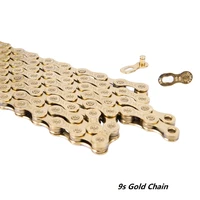 bike chain 9 speed gold chain 9s 18s 27s 116l mtb mountain bike road durable gold golden chain k7 system for shimano sram