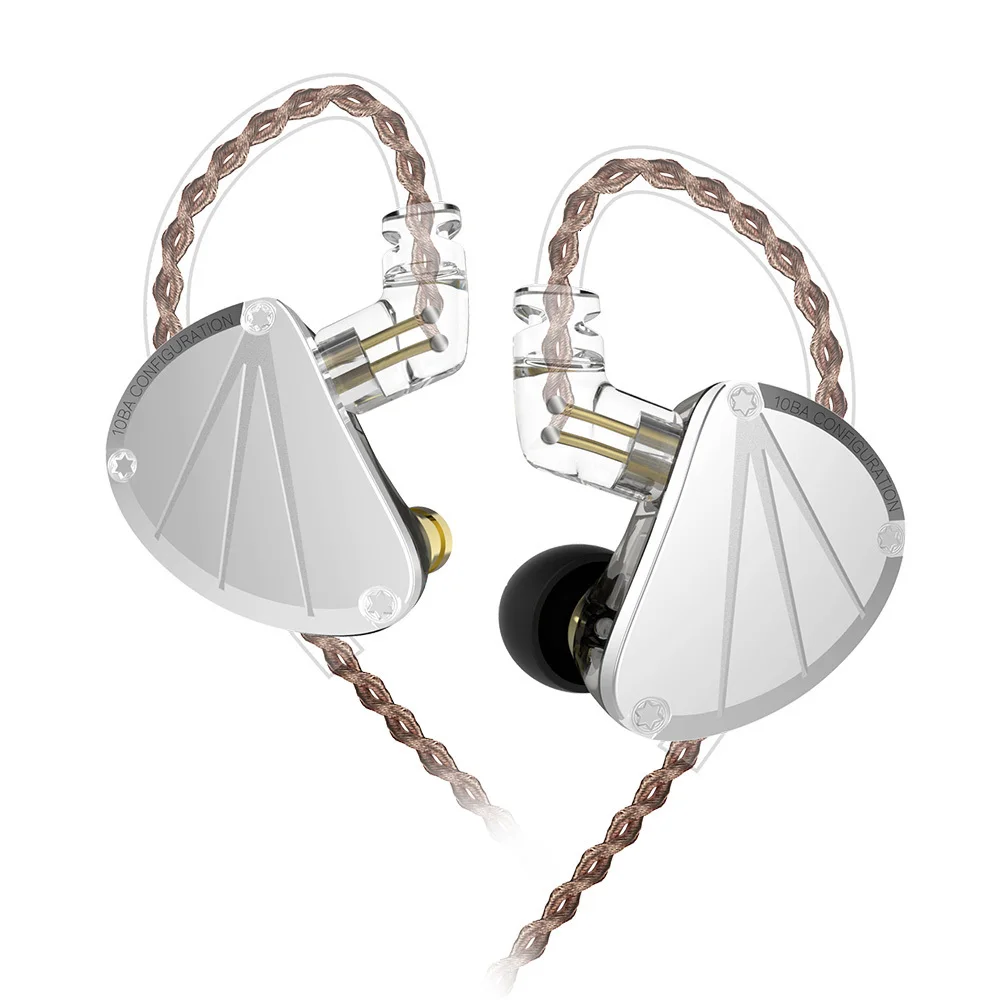 KBEAR KB10 наушники 5 сбалансированных арматурных драйвер в ухо наушники HIFI монитор с басом наушники 2PIN кабель KZ AS10 AS16 ZS10