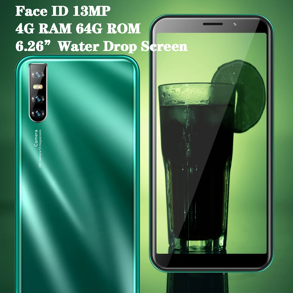 A2 Android Phones 6.0inch 13MP 4G RAM 64G ROM Smartphones Face ID Unlocked Celulares Mobile Quad Core Global version 3G | Мобильные