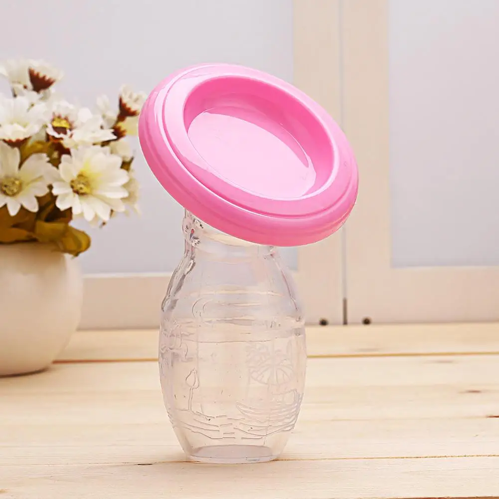 

Manual Breast Pump Baby Breast Pump Silicone Milk Collector with Lid Breastfeeding Tool Portable Milk Storage