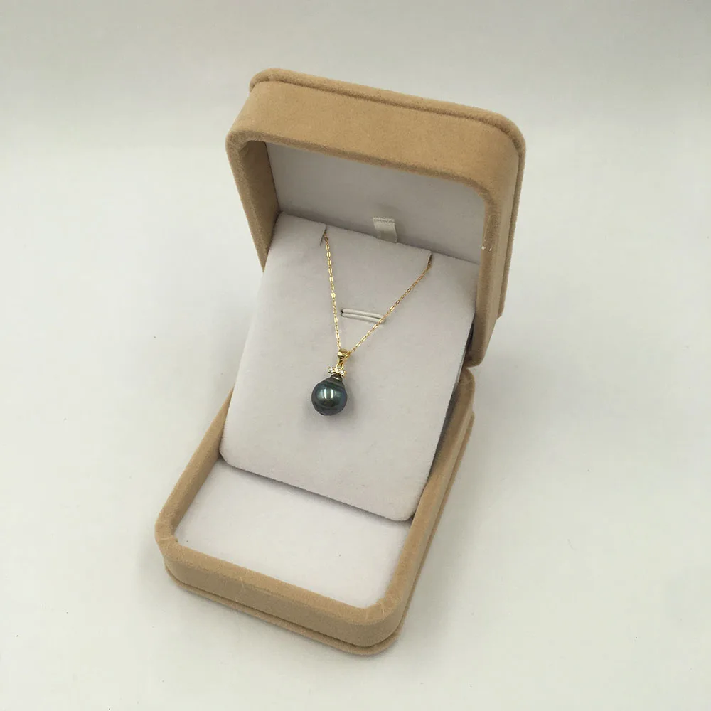 100% натуральное ожерелье из таитянского черного жемчуга с серебряной цепочкой S925