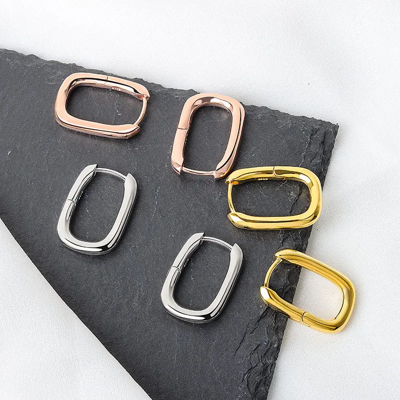 

Korean O-Shape Square Hoop Earrings Eometric Oval Hoop Earrings for Women Simple Copper Style Detachable Earrings Party Jewelry