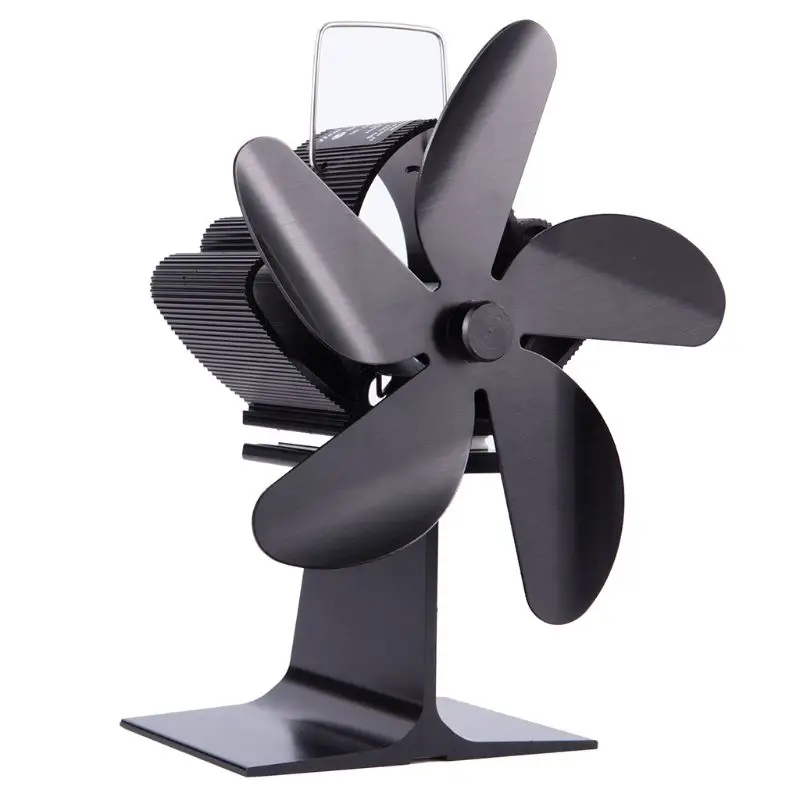 

5 Blade Heat Powered Stove Fireplace Fan Fuel Saving Silent Ecofan for Wood Log Burner Heater Y5JC