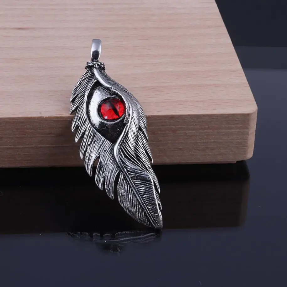 2020 модное ожерелье из нержавеющей стали с перьями унисекс простое глазами
