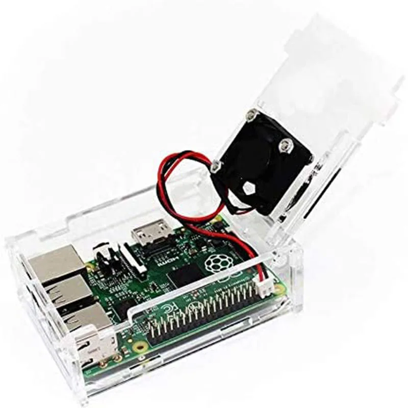 Чехол Raspberry Pi 4 с охлаждающим вентилятором радиаторами и защитной сеткой для