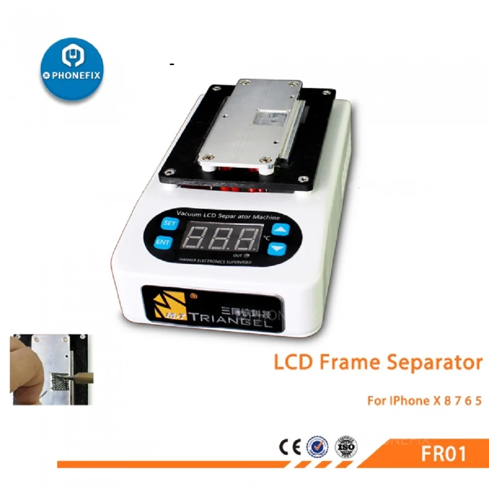 PHONEFIX мини LCD экран средняя рамка Безель демонтирует сепаратор/дробилка для переработки нагревательная платформа для демонтажа каретки для телефона Refurbishme