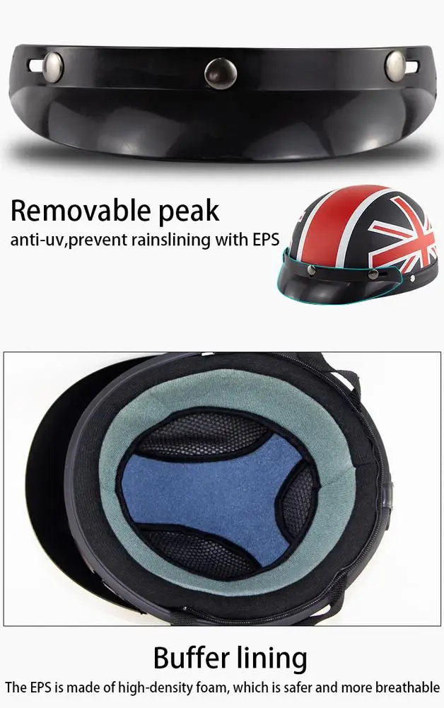 

Motorcycle Helmet Open Face Half Helmet Outdoor Bike Riding Cafe Racer Protective Strong Safety Helmets With Glasses Hot