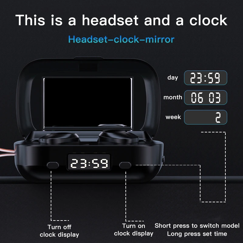 

Bluetooth5.1 Headsets TWS Wireless Earphones Mini Earbuds IPX5 Stereo Headphones Earphone Bluetooth For Xiaomi For Smartphone