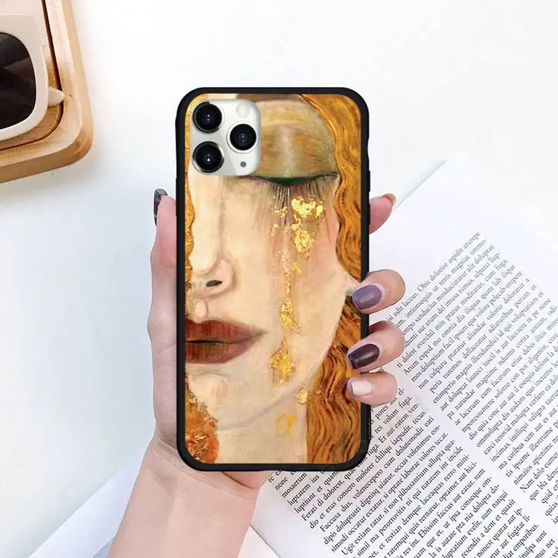 

Kiss by Gustav Klimt art Design Phone Cases for iPhone 11 12 pro XS MAX 8 7 6 6S Plus X 5S SE 2020 XR Luxury brand shell