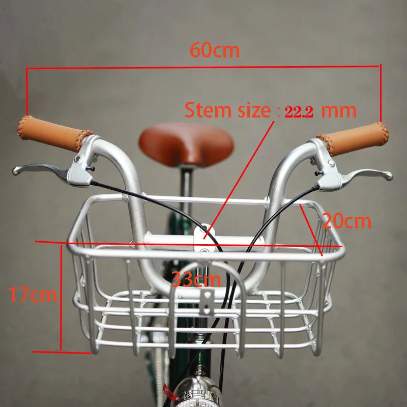 Винтажная велосипедная корзина 650C 700C велосипедный руль fixie 22 2 мм 20 дюймов