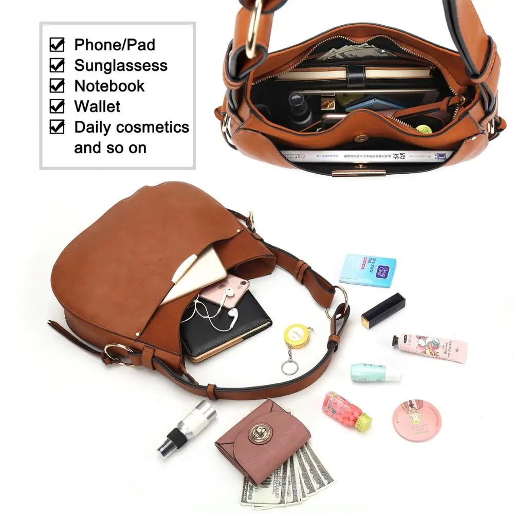 Женская сумка через плечо Hobo повседневная тоут женская мягкая с полулуной ручкой