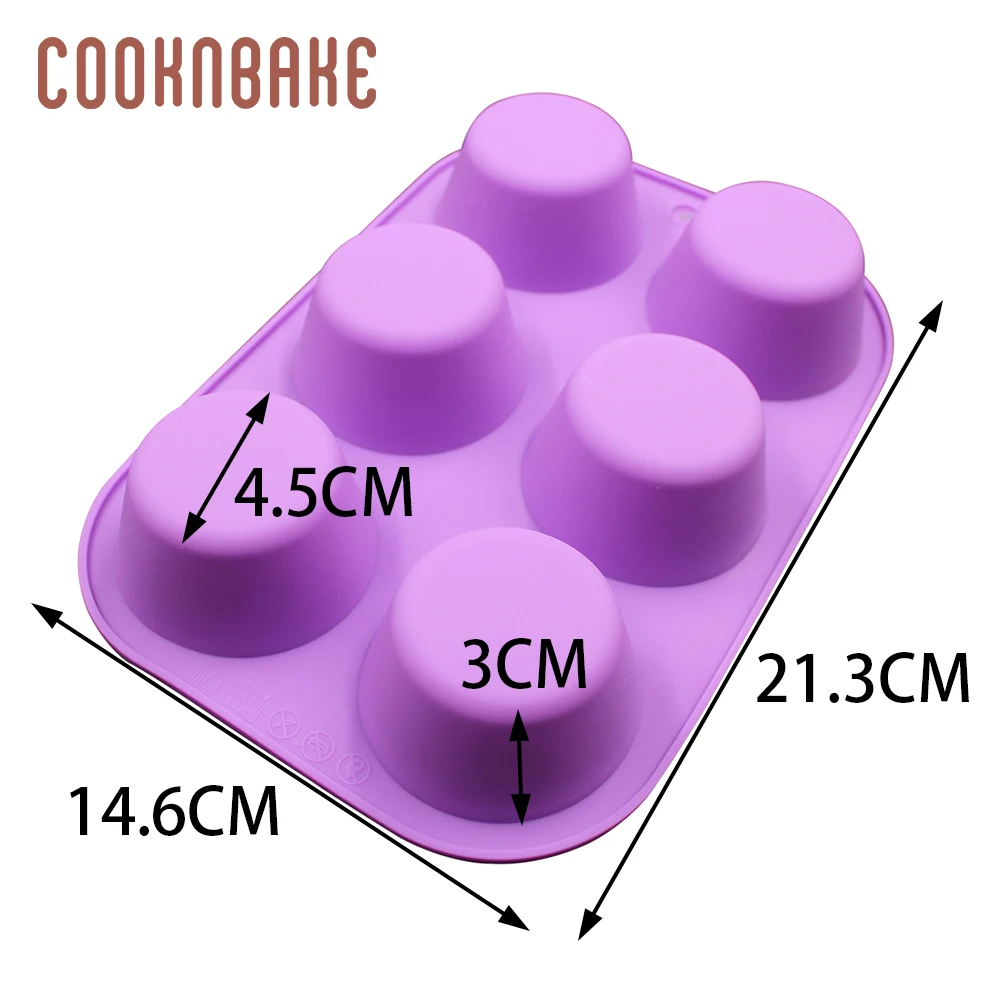 CDSM-684 COOKNBAKE, силиконовая форма для кексов, маленькая Форма для кексов, круглая силиконовая форма для выпечки, инструмент для выпечки тортов, 6 отверстий, форма для мыла - Цвет: CDSM-684