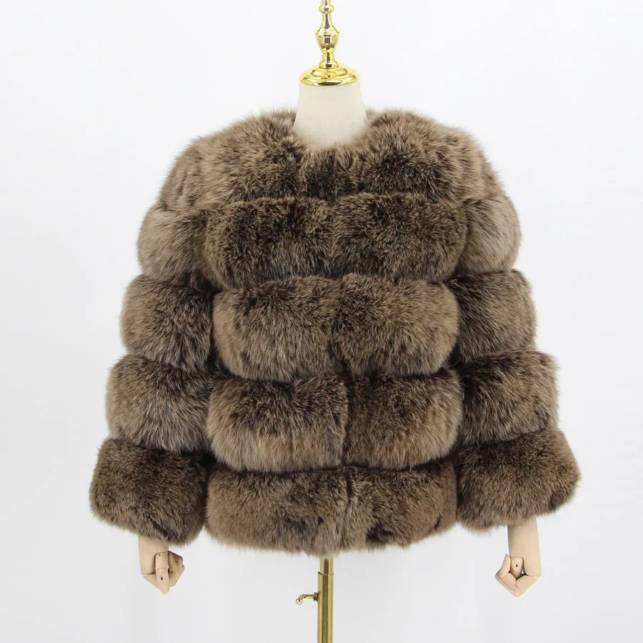 Новая модель 2017 года женская зимняя модная меховая одежда с длинным рукавом