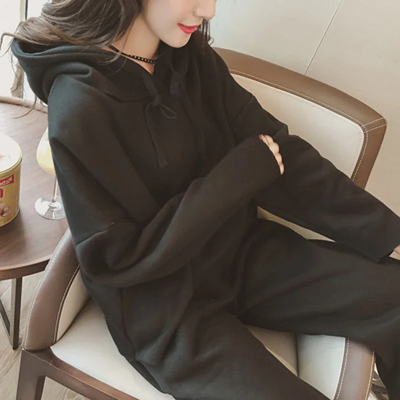 Женский комплект из 2 предметов большого размера Осень зима 2019 толстый бархатный