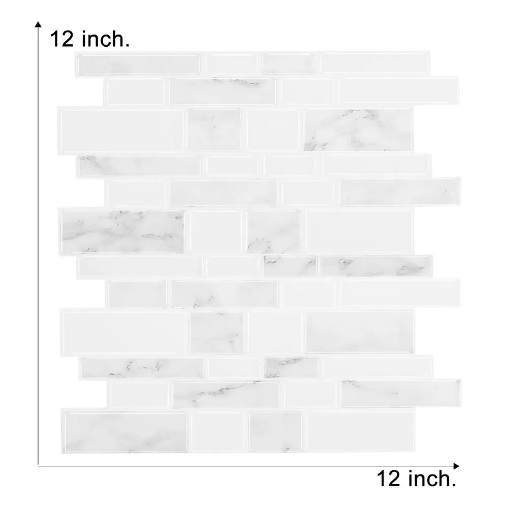 

12"x12" 3D Peel and Stick Tile Sticker Waterproof Kitchen Backsplash Tiles Sticker With ePacket Free Shipping