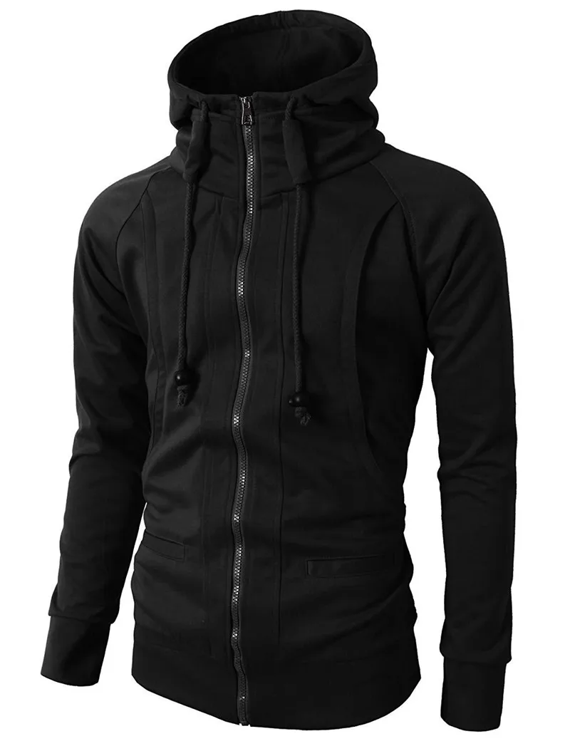 Zipper Jacket Jackets Men Hooded Hoodie Black Gray Navy Sweatshirt Outerwear Long Sleeve Coats Tracksuits Man Hoody Streetwear | Мужская