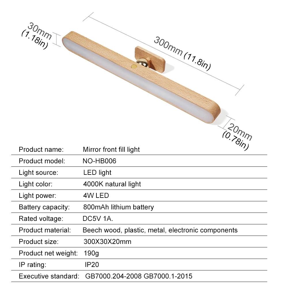 

LED Makeup Lamp Light USB Eye Protection Rechargeable Portable Hanging Magnetic Lamp Touch Switch Mirror Light Selfie Light