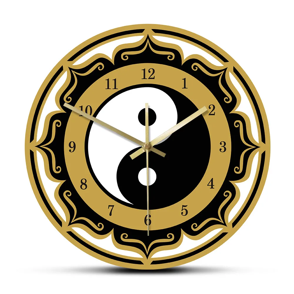 

Yin Yang Symbol Modern Wall Clock Chinese Philosophy Taoist Amulet Wall Art Spirituality Home Decor Silent Movement Wall Clock
