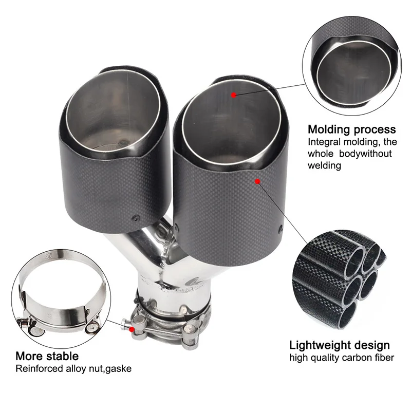 Dasbecan Y Модель двойная неравная левая задняя выхлопная труба универсальная