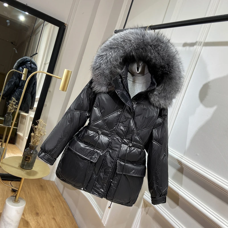 Coat Jacket Hooded Winter Jacket Women parkas 2020 New women's Waist jacket fur collar Outerwear Female plus Size Winter coats