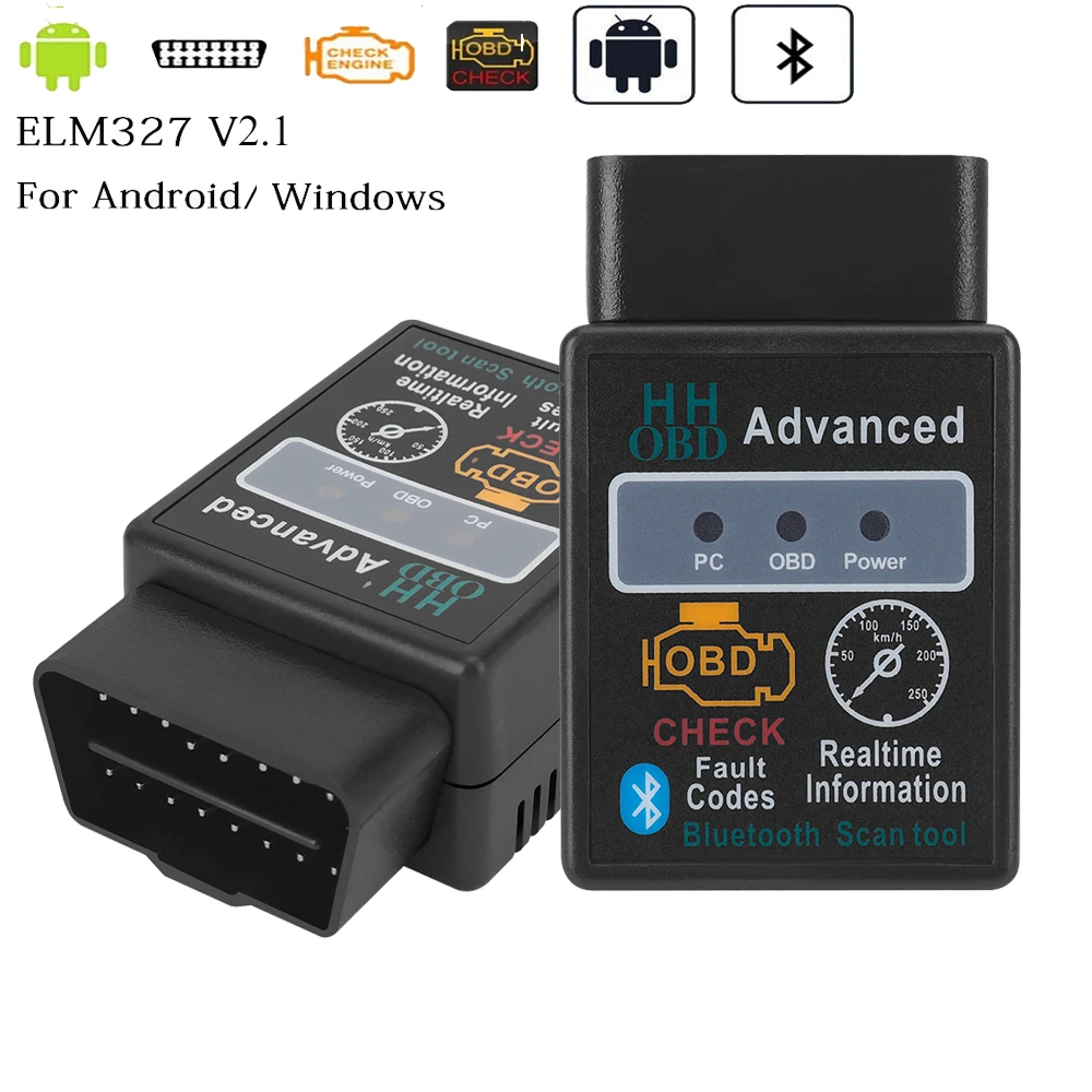 HH OBD ELM327 Bluetooth OBDII автоматический считыватель кодов поддержка OBD2 2 протоколов для