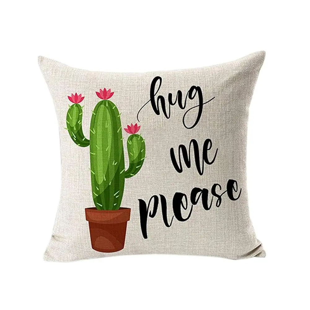 4 шт./упак. 43X43 см Тропическое растение кактус узор льняная Подушка наволочки