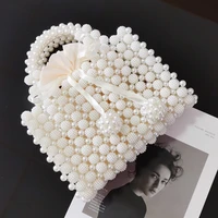 2021 luxury designer handbags women top handle bags fashion french style bayberry ball weave beaded pearl party abs evening bags