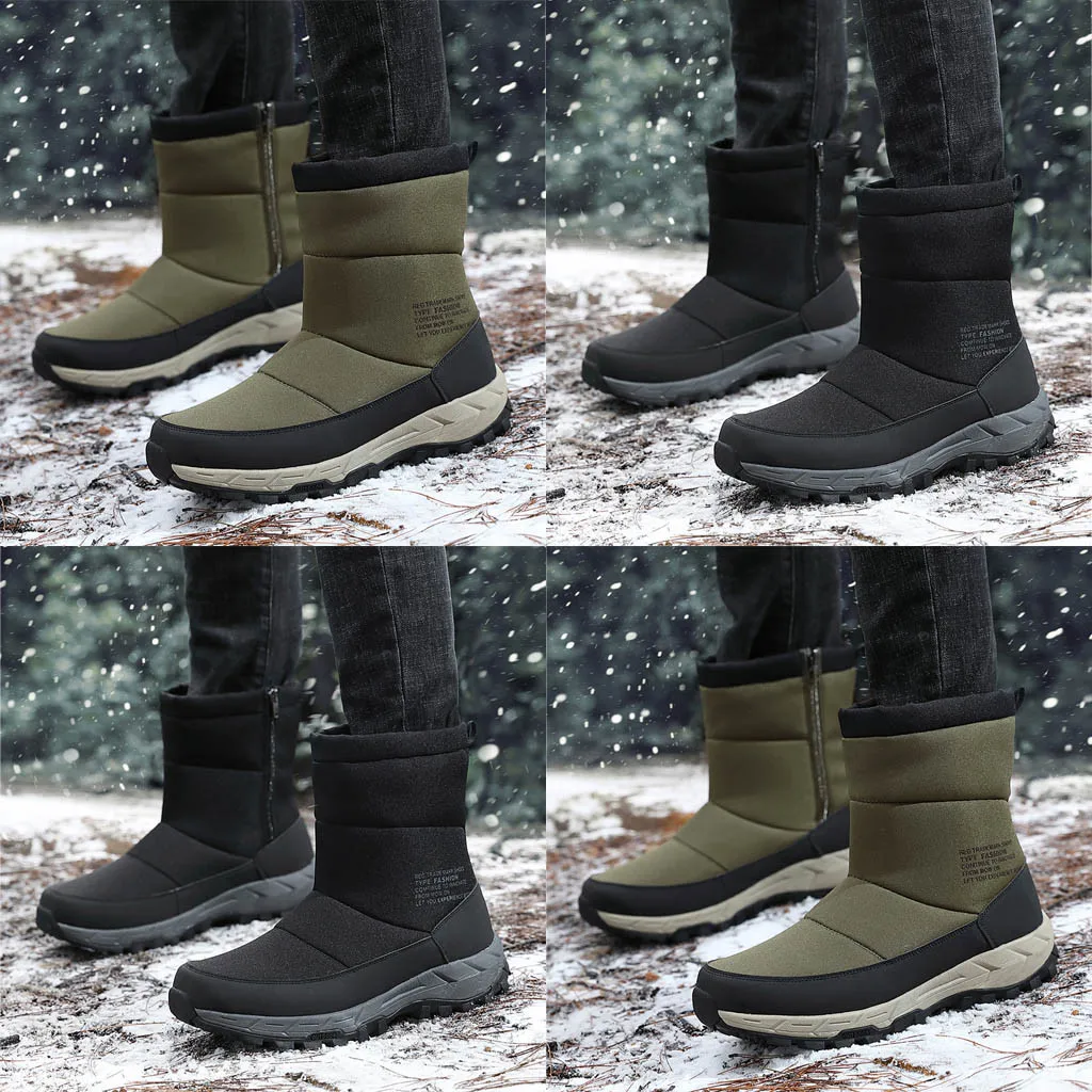 Сезон осень-зима мужские ботинки из водонепроницаемого материала удобные зимние