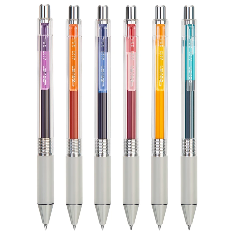 DELI A123 Набор цветных гелевых ручек 0 5 мм 6 цветов Студенческая ручка для письма
