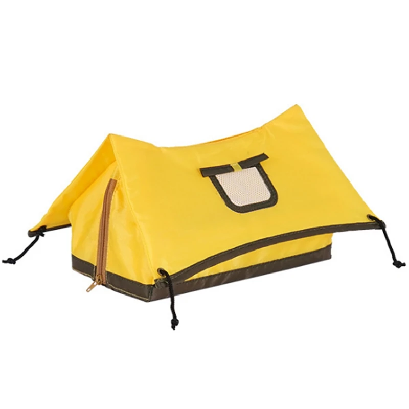

Outdoor Camping Tissue Box Creative Tent-Shaped Tissue Storage Box Foldable Portable Tissue Storage Bag