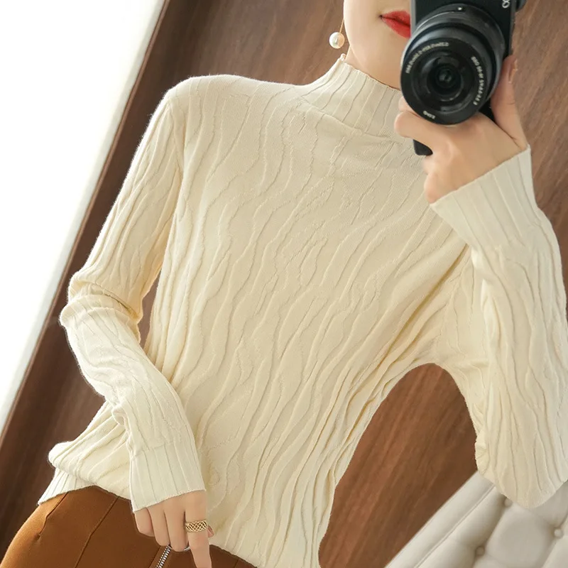 

Sweater Woman 2020 new autumn and winter long sleeves with a slim bottom blouse half turtleneck sweater SBC530-SBC531