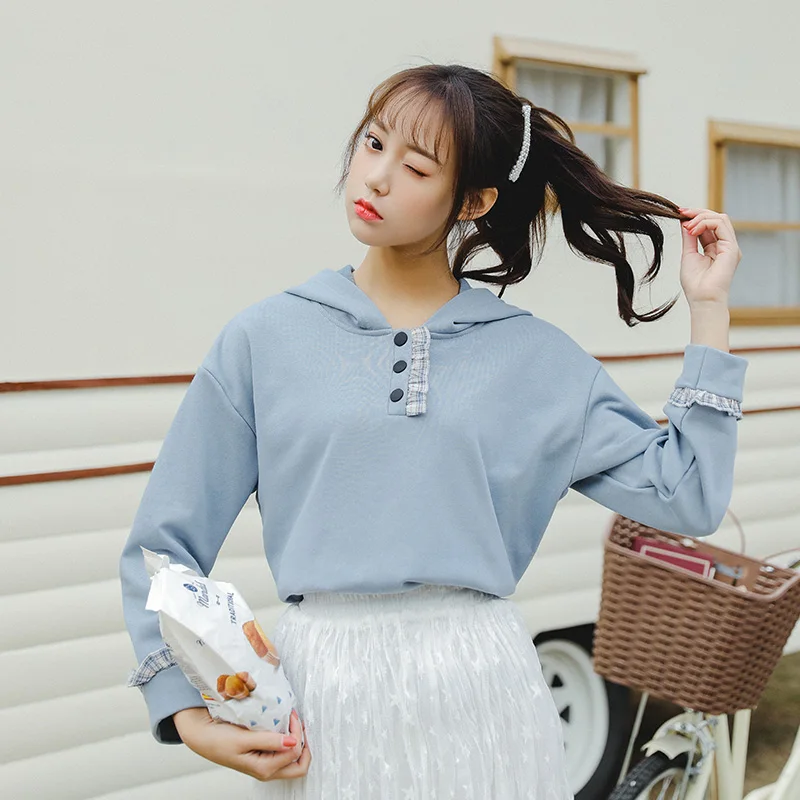 

New Preppy Style Hoodies Women Sweatshirt Autumn Casual Long Sleeve Hooded Pullover Female Harajuku Hoodie