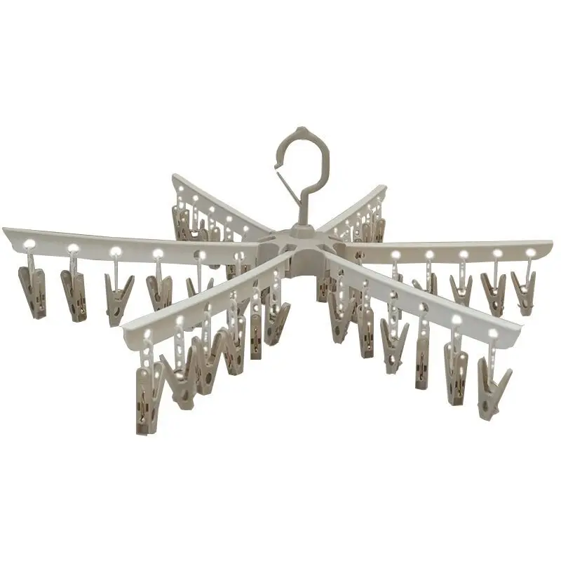 

36 Clip Multifunctional Windproof Antiskid Clothes Hanger Clothes Airing Hanger Socks Underwear Plastic Creative Clothes Hanger