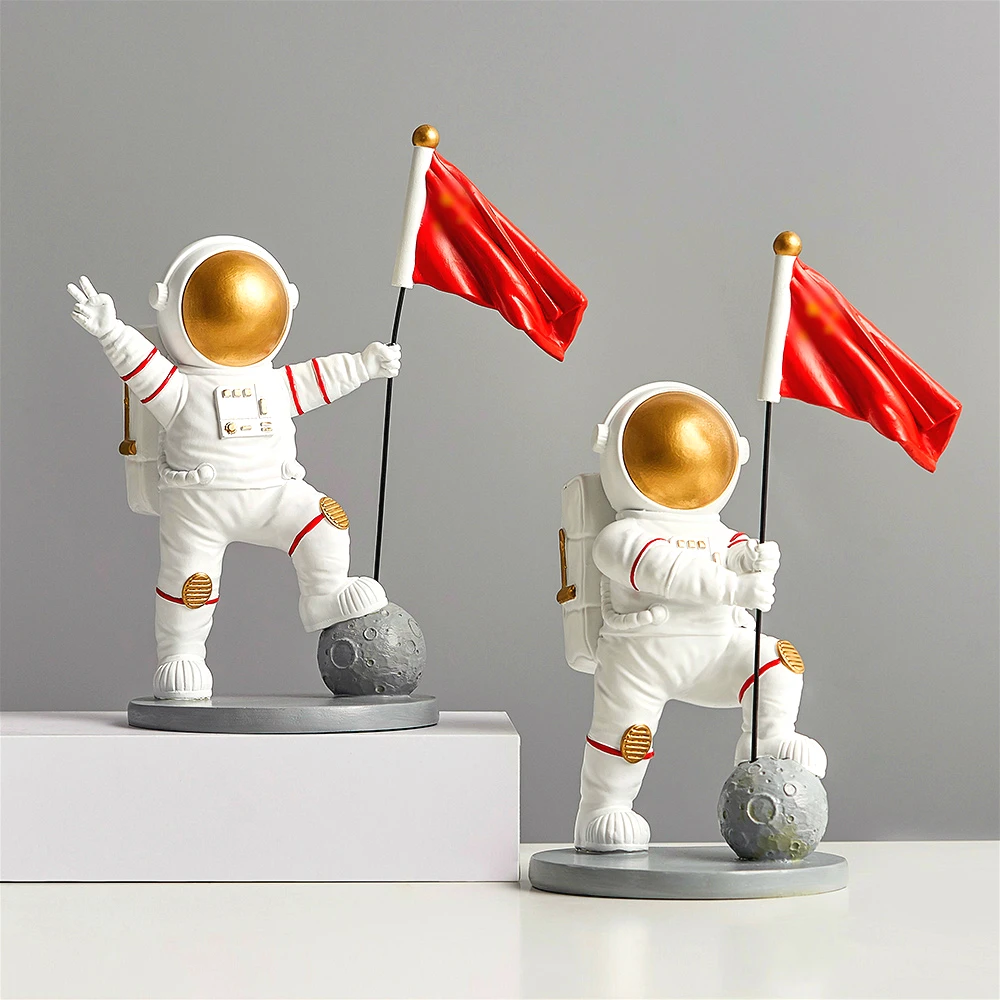 

Скандинавская скульптура астронавта, миниатюрная фигурка человека, креативное украшение для дома из смолы, аксессуары для гостиной и офиса...