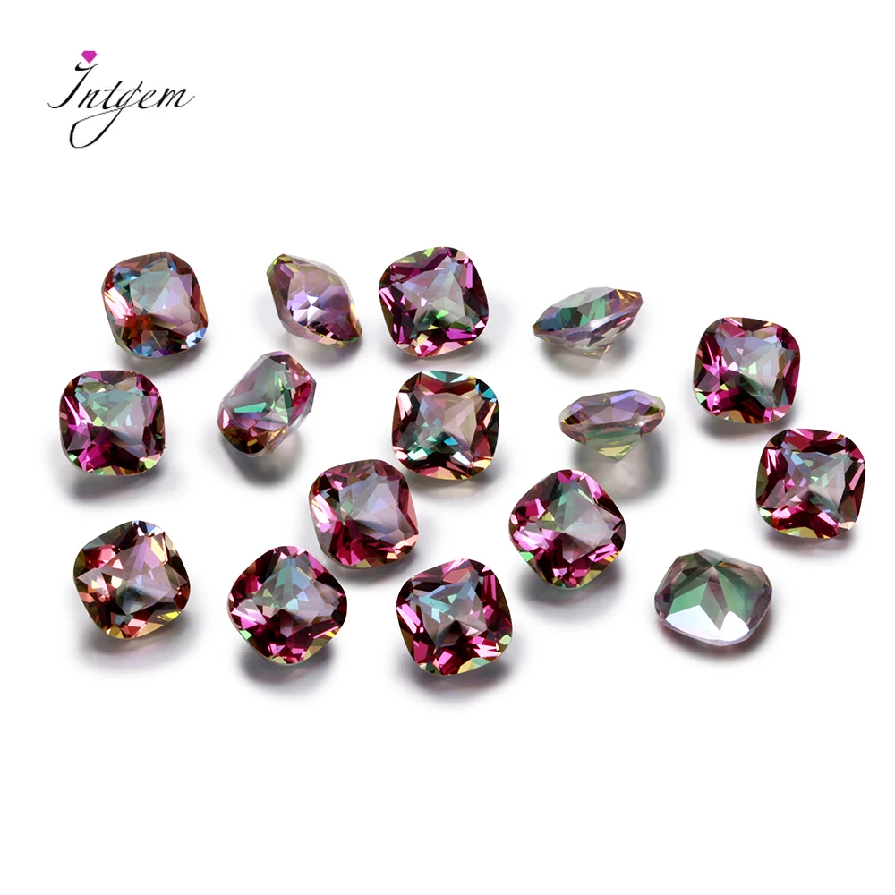 

1.5-2.5ct Top Brand Rainbow Mystery Topaz Loose Gemstone 9x9MM Square Cut Stones Jewelry Decoration Stone 10 pcs/set Wholesale