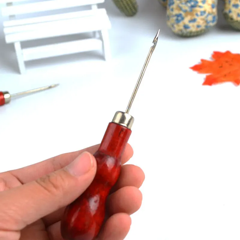 2 шт./компл. DIY кожаный тент шило для шитья булавка деревянная ручка дырокол